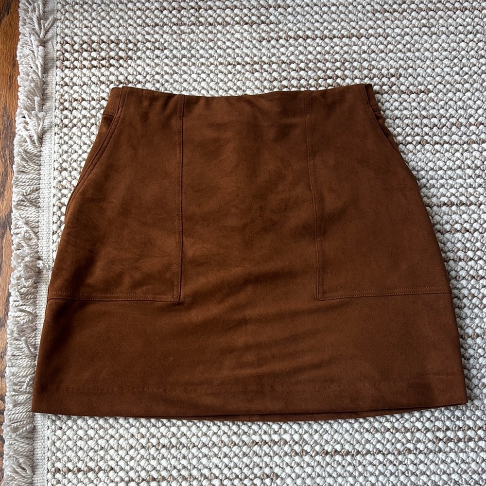 Brown Seude Mini Skirt